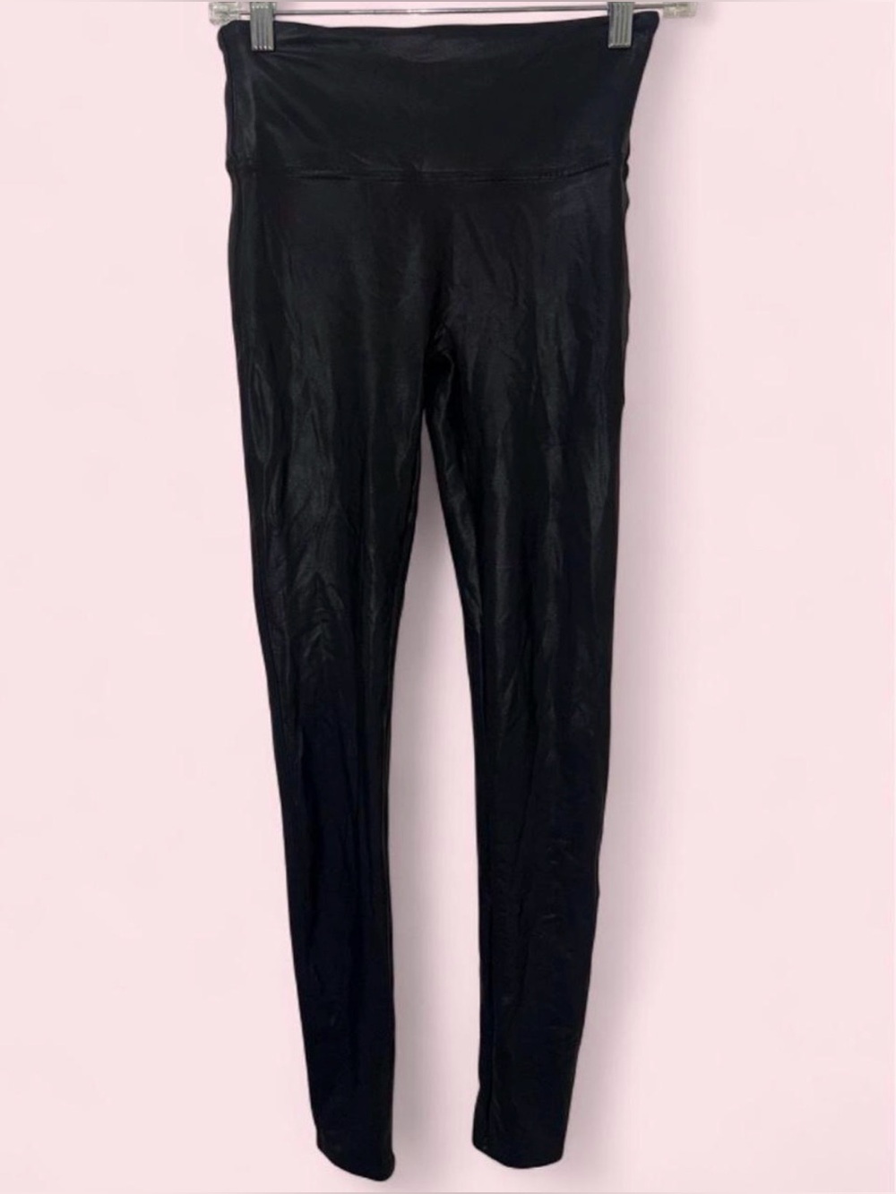 SPANX Black Faux Leather High-Waist Leggings